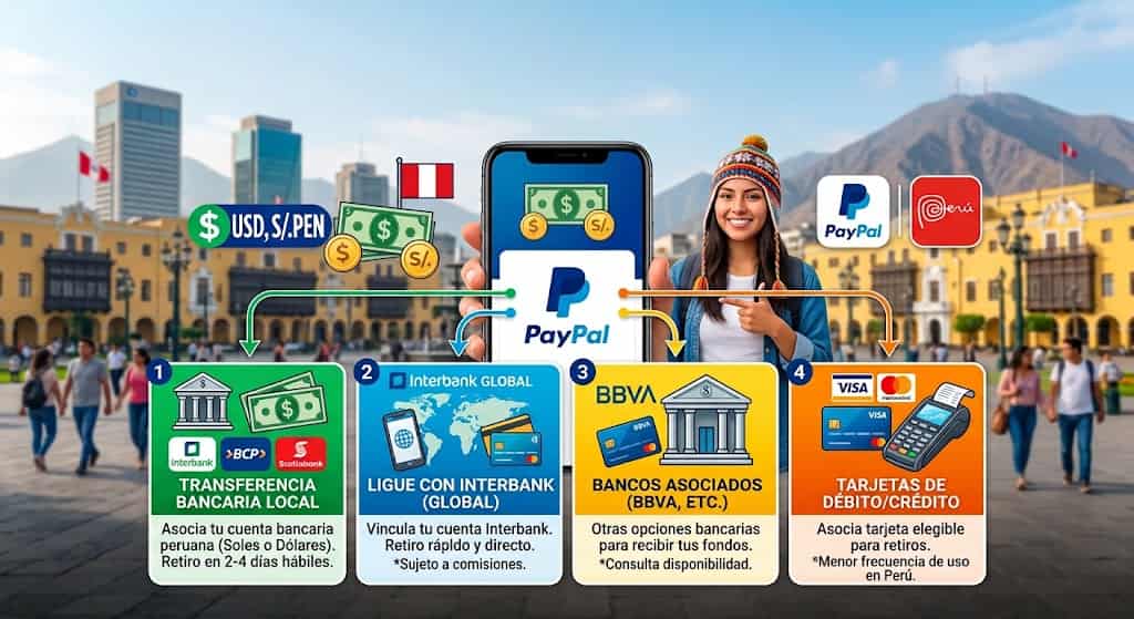 Cómo cobrar PayPal en Perú: opciones para retirar tu dinero