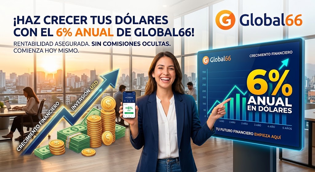 Tus dólares crecen hasta un 6% anual en dólares con Global66